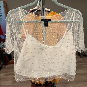 White Sheer Embellished Camisole